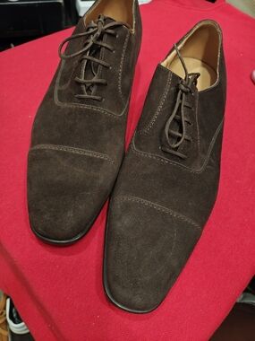 Classic Brown Suede Cap-Toe Oxford Dress Shoes